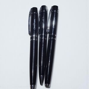 ONLYVIPS Executive Pen Trio – Black Lacquer VIP Fountain, Rollerball & Ballpoint
